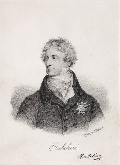 Portret van Armand Emmanuel du Plessis, hertog van Richelieu, 1820s door Francois Seraphin Delpech