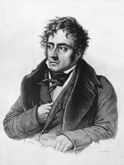 Portret van Francois-Rene, burggraaf de Chateaubriand (1768-1848), Franse schrijver, politicus, diplomaat en historicus door Francois Seraphin Delpech