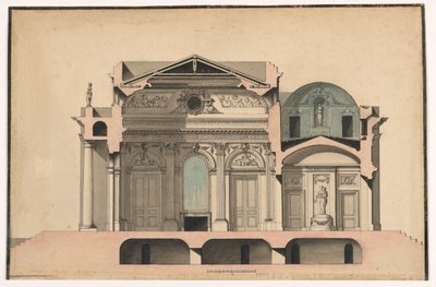 Sectie van een Villa door Francois Soufflot, called Le Romain