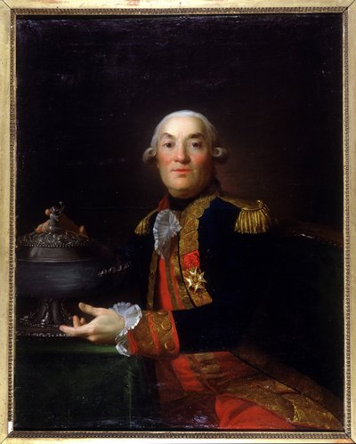 Portret van Georges Peville de Pelley. Kaper, marineofficier, admiraal, minister van de marine. schilderij door François - Valentin Gazard. Oud Granville Museum door Francois Valentin Gazard