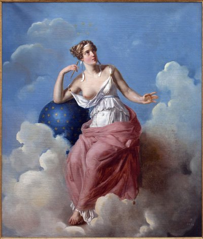 Astronomie. Schilderij door François Vincent Latil (1796-1890) door Francois Vincent Mathieu Latil