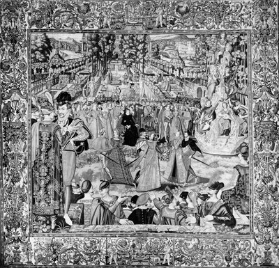 Festival ter ere van de Poolse ambassadeurs in aanwezigheid van Catherine de Medici en Henri III door Francois after Quesnel