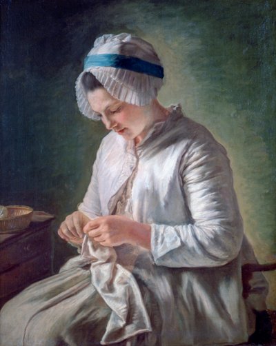 Jonge vrouw aan het werk, ca. 1725-1778 door Francoise Duparc