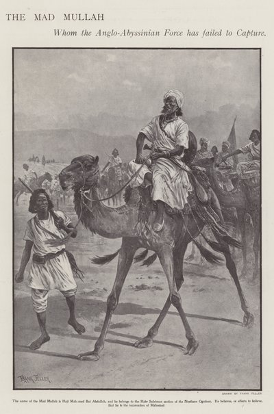 Mohammed Abdullah Hassan, de "Gekke Mullah", Somalische religieuze en militaire leider door Frank (after) Feller