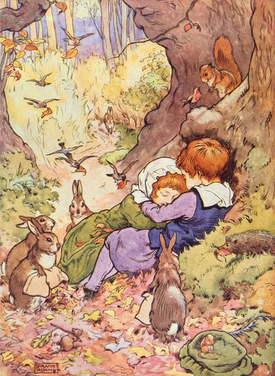 Kinderen in het Bos uit Mijn Sprookjesboek, uitgegeven door Blackie & Son door Frank Adams