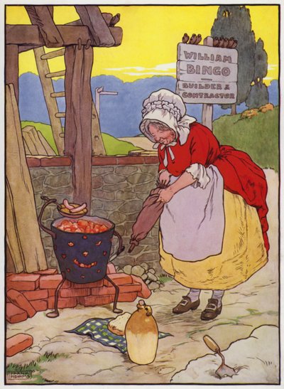 Illustratie voor Old Dame Trot And Her Pig door Frank Adams