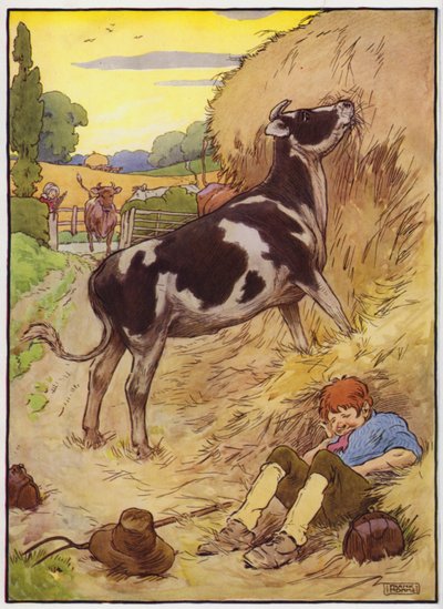 Illustratie voor Old Dame Trot And Her Pig (kleur litho) door Frank Adams