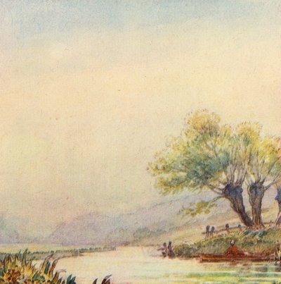 Illustratie voor The Scholar-Gipsy door Matthew Arnold (kleur litho) door Frank Adams