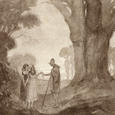 Illustratie voor The Scholar-Gipsy door Matthew Arnold door Frank Adams