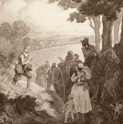 Illustratie voor The Scholar-Gipsy door Matthew Arnold door Frank Adams