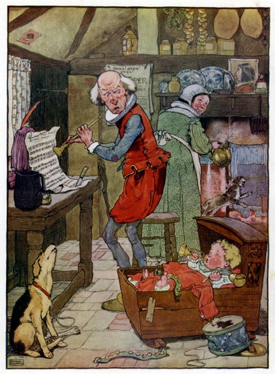 Illustratie voor Het verhaal van Tom de zoon van de pijper door Frank Adams