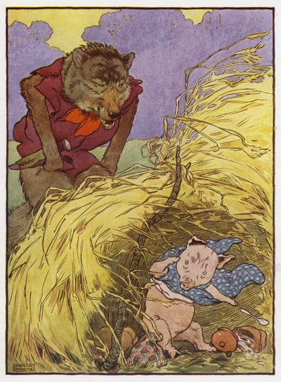 Illustratie voor De Drie Kleine Biggetjes door Frank Adams