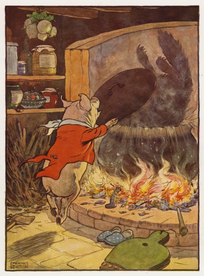 Illustratie voor De drie kleine biggetjes door Frank Adams
