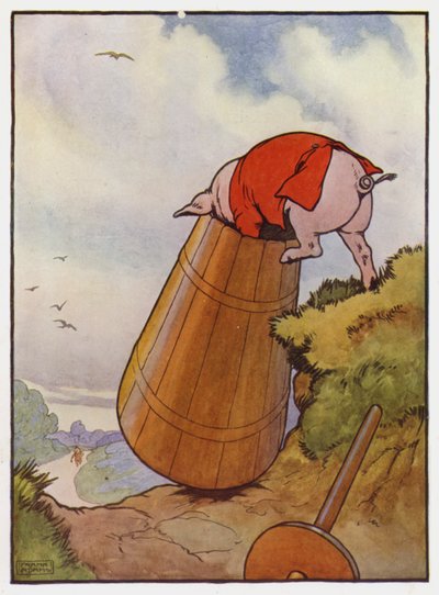 Illustratie voor De drie kleine biggetjes door Frank Adams