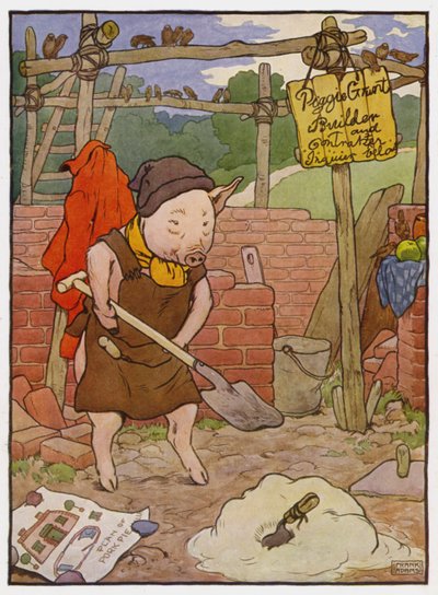 Illustratie voor De drie kleine biggetjes door Frank Adams