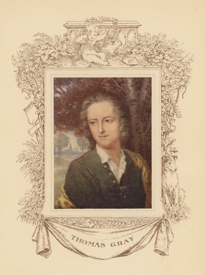 Portret van de dichter Thomas Gray door Frank Adams