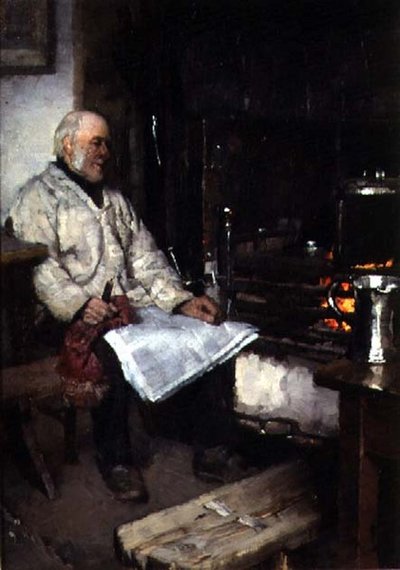 Winter door Frank Bramley