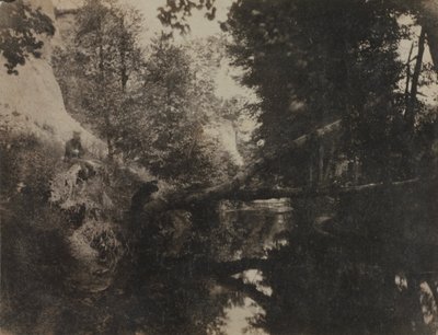 Landschap met Zittend Figuur aan de Oever van een Stroom door Frank Chauvassaignes