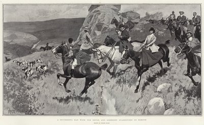 Een succesvolle dag met de Devon en Somerset Staghounds op Exmoor (litho) door Frank Craig