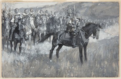 Cromwell en zijn mannen zingen de 117e psalm bij de slag om Dunbar door Frank Craig