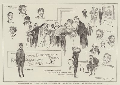 Uitreiking van prijzen aan de studenten van de Koninklijke Academie in Burlington House door Frank Craig