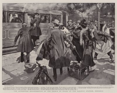 De Poging tot Moord op de Prins van Wales op het Treinstation, Brussel door Frank Craig