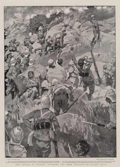 De Slag bij Dundee, bestorming van de Boerenpositie op Talana Hill door Frank Craig