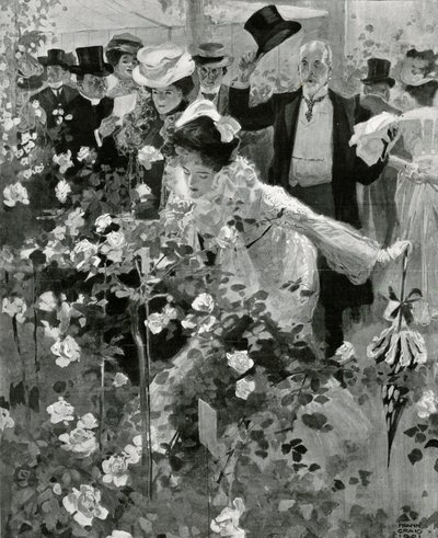 De tentoonstelling van de Royal Horticultural Society in de Temple Gardens door Frank Craig