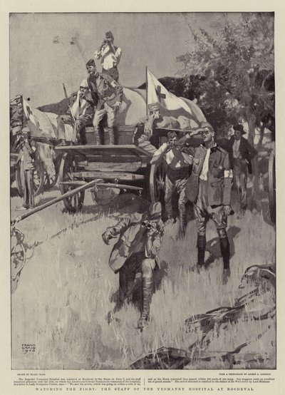 De strijd bekijken, het personeel van het Yeomanry Hospital in Roodeval door Frank Craig