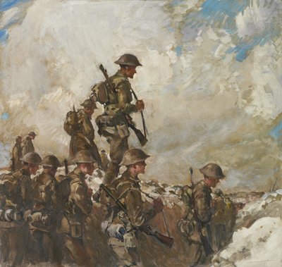 Door de sappen naar Pozieres, c.1918 door Frank Crozier