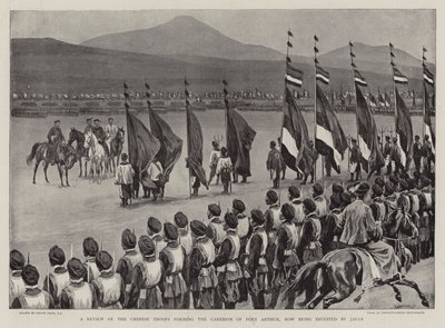 Een Recensie van de Chinese Troepen die het Garnizoen van Port Arthur vormen, nu belegerd door Japan door Frank Dadd