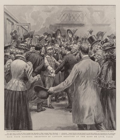 Terug uit Fashoda, ontvangst van kapitein Baratier op het Gare de Lyon, Parijs door Frank Dadd