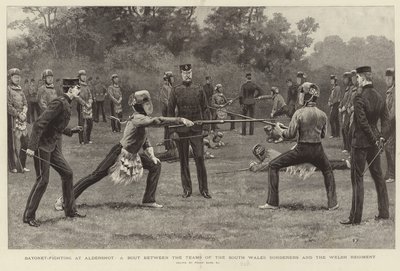 Bajonetgevecht in Aldershot door Frank Dadd