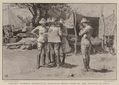 Regiment van Kolonel Plumer van Ongeregelde Ruiterij, enkele Officieren in het Kamp door Frank Dadd