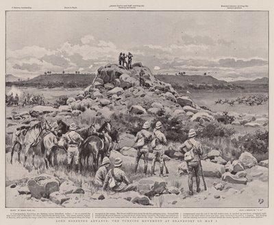 De opmars van Lord Roberts, de omsingelingsbeweging bij Brandfort op 3 mei door Frank Dadd