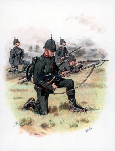 Marsorder, The Kings Royal Rifle Corps voorheen 60th Rifles, 1889 door Frank Dadd