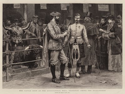 De veeshow in de Agricultural Hall, Islington, onder de Hooglanders door Frank Dadd