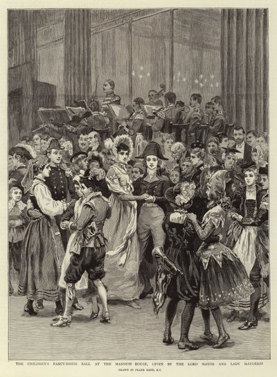 Het kinderbal met verkleedkleding in het Mansion House, gegeven door de Lord Mayor en Lady Mayoress door Frank Dadd