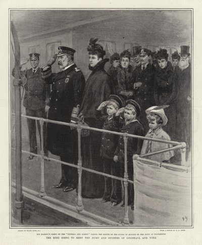 De Koning gaat de Hertog en Hertogin van Cornwall en York ontmoeten door Frank Dadd