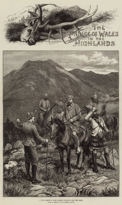De Prins van Wales in de Hooglanden door Frank Dadd