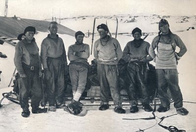 Lieut. Campbells Partij bij hun Terugkeer naar Cape Evans, 7 november 1912, 1913 door Frank Debenham