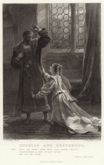 Othello en Desdemona, Othello, Act IV, Sc 2 door Frank Dicksee