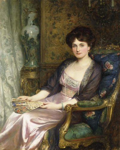 Portret van een Dame, Verondersteld de Vrouw van de Kunstenaar te Zijn, 1911 door Frank Dicksee