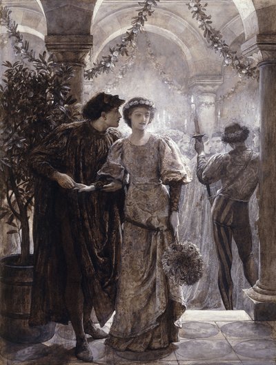 Scènes uit Romeo en Julia: Het bal door Frank Dicksee