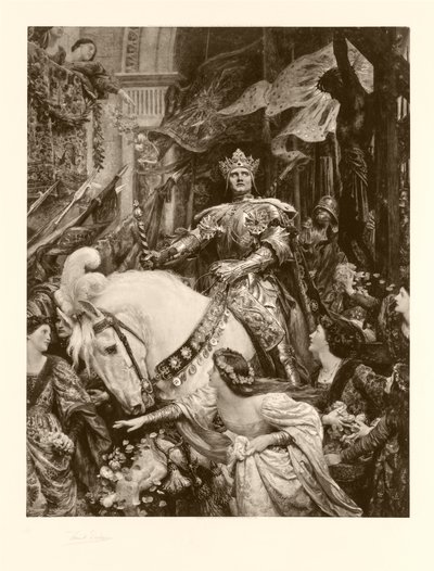 Twee kronen (fotogravure) door Frank Dicksee