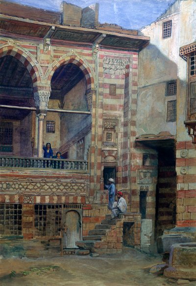 Binnenplaats in het huis van Sheikh Sadat, Caïro, 1873 door Frank Dillon