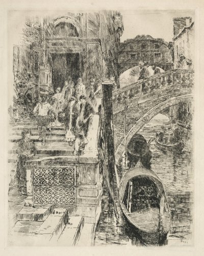 Brug der Zuchten, Venetië, 1883 door Frank Duveneck
