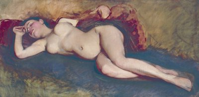 Liggend Naakt door Frank Duveneck