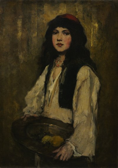 Het Venetiaanse meisje, ca.1880 (olieverf op doek) door Frank Duveneck