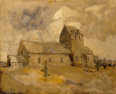 Dorpskerk en begraafplaats, Bretagne door Frank Edwin Scott